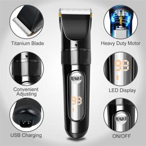 img 3 attached to 💇 BOMPOW Hair Clippers and Trimmer Kit with Adjustable Speeds, 6 Guide Combs - Electric Barber Kit (Black)