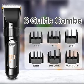 img 2 attached to 💇 BOMPOW Hair Clippers and Trimmer Kit with Adjustable Speeds, 6 Guide Combs - Electric Barber Kit (Black)