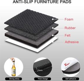 img 3 attached to 🛋️ 32pcs Non Slip Furniture Grippers - 2’’ Furniture Pads, Self Adhesive Rubber Feet for Furniture Legs, Anti Slide Furniture Hardwood Floors Protectors, Keep Couch Stoppers, Non Skid for Enhanced Stability