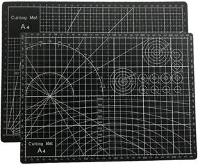 img 4 attached to 🔪 Tukcherry 9x12 Professional Self Healing Double Sided Durable Non-Slip PVC Cutting Mat for Scrapbooking, Quilting, Sewing, Arts & Crafts - Black, A4 (12x9)