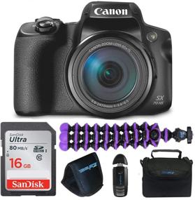 img 4 attached to Canon PowerShot SX70 HS Digital Camera Bundle with 16 GB Memory Card, Octopus Tripod, and More Accessories