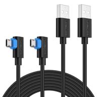 обратимый кабель зарядки micro usb на 90 градусов - набор из 2 штук по 1 метру / 3 фута для moto g5 plus / g5s plus, huawei p10 lite, galaxy s6 s7 edge, sony xperia z5, nokia 6 - черный (от sunguy) логотип