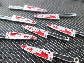 img 3 attached to 🔪 Creepy Mini Horror Pendants: Set of 6 Bloody Knife Charms (NS449) - Top-notch Supplies