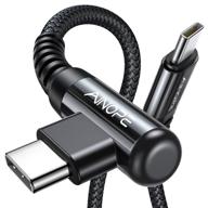 🔌 2-pack 6.6ft ainope right angle usb c to usb c cable 60w - compatible with samsung galaxy s21 s20, note 20 ultra 10 9 8, macbook air/pro 13'', ipad pro/air, pixel - black logo