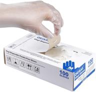 🧤 okiaas 100 count box of medium latex-free clear vinyl gloves for household, food handling, lab work, and more - disposable gloves for enhanced hygiene logo