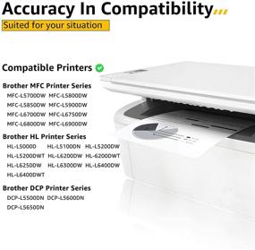 img 1 attached to 🖨️ CMYBabee High-Yield Toner-Cartridge Replacement for Brother TN850/TN820: Enhanced Performance for HL-L6200DW, MFC-L5900DW, and More (2 Black)