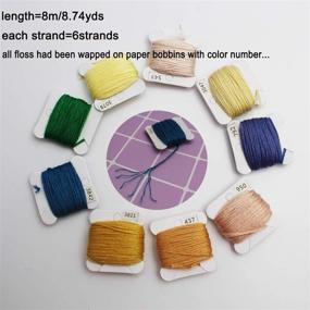 img 2 attached to 🧵 YAOYUE Набор ниток для дружбы и браслетов - 150 цветов шерстяных ниток для вышивки с органайзером, шпульками и набором для вышивания крестиком - 186 шт.