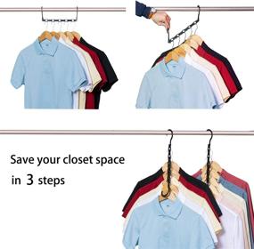 img 2 attached to 👕 iYourHouse Space Saving Hangers Magic Hangers 6 Pack, Durable Plastic Space Saver Hangers for Heavy Clothes, Hanger Organizer for Dorms Apartments Small Closet (Black)