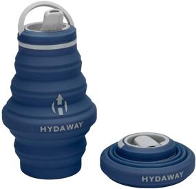 img 4 attached to 💦 Compact & Portable: HYDAWAY Collapsible Water Bottle (17oz) - Spout Lid, Travel-Friendly, Food-Grade Silicone (Seaside)