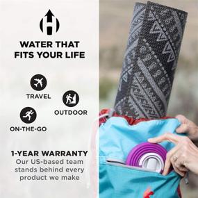 img 1 attached to 💦 Compact & Portable: HYDAWAY Collapsible Water Bottle (17oz) - Spout Lid, Travel-Friendly, Food-Grade Silicone (Seaside)