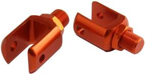 img 1 attached to Custom Motorcycle Shock Absorber Rear Suspension U-Type Adapters Orange By FOXSTAR