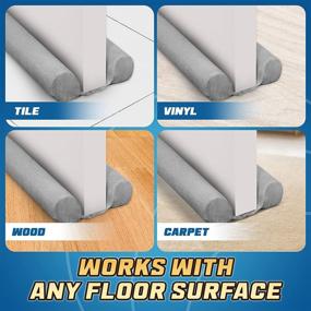 img 3 attached to SwiftJet Under Door Draft Stopper: Windproof Gap Blocker with Twin Sweeps for Interior Doors - Weather Stripping, Sound Blocker, Adjustable Foam - Removable, Washable