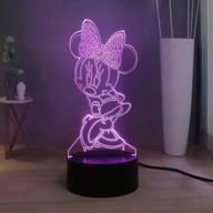 🐭 лэйсинли 3d-лампа минни маус - светодиодный ночник с пультом управления по usb для детского стола - декоративный светильник для сна в детской комнате - настольная лампа микки маус - освещение для детского дня рождения и рождества логотип