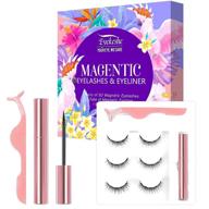 👁️ magnetic eyelashes with eyeliner: natural look & easy removal - 3 pairs of short small reusable false lashes in waterproof magnetic lash kit, no glue needed logo