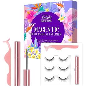 img 4 attached to 👁️ Magnetic Eyelashes with Eyeliner: Natural Look & Easy Removal - 3 Pairs of Short Small Reusable False Lashes in Waterproof Magnetic Lash Kit, No Glue Needed