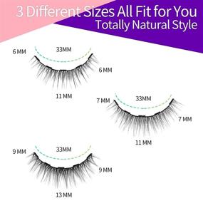 img 3 attached to 👁️ Magnetic Eyelashes with Eyeliner: Natural Look & Easy Removal - 3 Pairs of Short Small Reusable False Lashes in Waterproof Magnetic Lash Kit, No Glue Needed