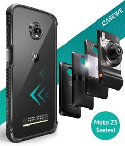 img 4 attached to Чехол для Motorola Moto Z3 / Z3 Play Matte Black Flexible TPU Bumper Case Cover - CaseWe - совместим с Moto Mods