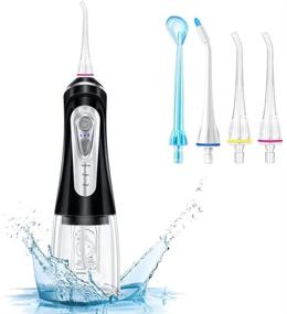 img 4 attached to 💦 Portable Water Flosser by Gugusure: Cordless Dental Oral Irrigator with 9 Modes, 320ML Cleanable Water Tank, Rechargeable & IPX7 Waterproof – Ideal Teeth Cleaner for Home and Travel