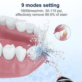 img 3 attached to 💦 Portable Water Flosser by Gugusure: Cordless Dental Oral Irrigator with 9 Modes, 320ML Cleanable Water Tank, Rechargeable & IPX7 Waterproof – Ideal Teeth Cleaner for Home and Travel