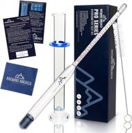 🍺 brewing hydrometer alcohol tester kit: pro series abv test for beer & wine - american-made, specific gravity, traceable glass test tube jar & brush logo