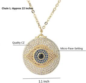 img 3 attached to 👁️ Stunning 14K Gold Evil Eye Necklace: Faith Protection Lucky Jewelry for Women & Girls - Adjustable Dainty Charm with CZ Pave - Perfect Gift for Mom!