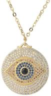 👁️ stunning 14k gold evil eye necklace: faith protection lucky jewelry for women & girls - adjustable dainty charm with cz pave - perfect gift for mom! logo