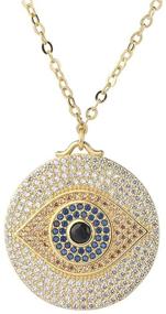 img 4 attached to 👁️ Stunning 14K Gold Evil Eye Necklace: Faith Protection Lucky Jewelry for Women & Girls - Adjustable Dainty Charm with CZ Pave - Perfect Gift for Mom!