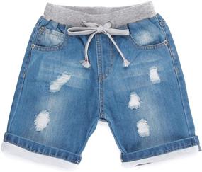 img 4 attached to Encontrar Boys Ripped Jeans Shorts