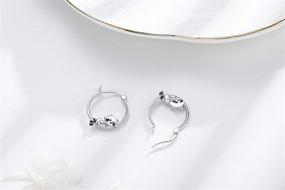 img 3 attached to 🦔 925 Sterling Silver Animal Hoop Earrings: Hedgehog, Fox, Raccoon | Hypoallergenic Huggie Earrings | Animal Jewelry Gifts for Women & Girls