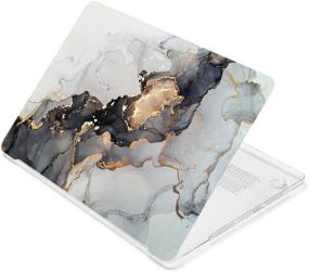 img 1 attached to LanBaiLan Gold Ink Marble Hard Shell Case & Keyboard Cover for MacBook Air 13 inch (2018-2020) – Enhanced Protection and Style!