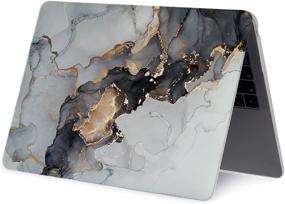 img 2 attached to LanBaiLan Gold Ink Marble Hard Shell Case & Keyboard Cover for MacBook Air 13 inch (2018-2020) – Enhanced Protection and Style!