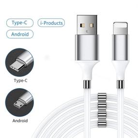 img 2 attached to ⚡️ Fast Charging Magnetic USB C Cable, Retractable Magnetic Charger Type C, Nano Data Cord with Magnetic Absorption, Compatible with Galaxy S10 S10E S9 S8 S20 Plus, Note 10 9 8(USB-C/3FT)