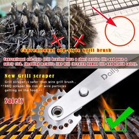 img 1 attached to 🔥 Adjustable Bristle-Free Grill Scraper - Stainless Steel BBQ Scraper with Bottle Opener | Perfect Barbecue Cleaning Tool Fits Weber, Smoker Grills & Most Grill Grates