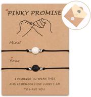 🤝 sunsh pinky promise matching bracelets set for women teens girls boy couple lover best friends bff handmade adjustable for husband wife boyfriend girlfriend friendship gifts logo