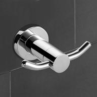 wanson bathroom towel hooks: stylish and functional coat/robe clothes hooks, heavy duty 🚿 double hooks for bedroom, kitchen, restroom, bathroom, hotel - polished chrome wall mounted (round) logo