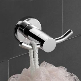 img 1 attached to Wanson Bathroom Towel Hooks: Stylish and Functional Coat/Robe Clothes Hooks, Heavy Duty 🚿 Double Hooks for Bedroom, Kitchen, Restroom, Bathroom, Hotel - Polished Chrome Wall Mounted (Round)