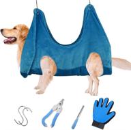 🐾 grooming hammock helper dog/cat: cut helping hand dog grooming sling with 2 hooks, soft and comfortable bags for bathing, washing, grooming, and trimming nails logo