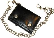 ultimate leather trifold biker wallet chain: a must-have for men's accessories logo