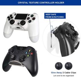 img 1 attached to 🎮 OAPRIRE Universal Controller Stand Holder Wall Mount(2 Pack) - Ultimate Display & Organization - Fits Contemporary & Classic Game Controllers/Headset - Handcrafted PS4 Controller Accessories with Cable Clips