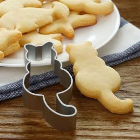 img 1 attached to 🐱 Cute Cat Cookie Cutter Set: 5pcs of Stainless Steel Fondant Cutters for Perfect Cake Decorations