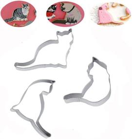 img 2 attached to 🐱 Cute Cat Cookie Cutter Set: 5pcs of Stainless Steel Fondant Cutters for Perfect Cake Decorations