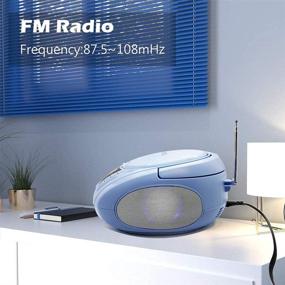 img 1 attached to 🎵 LONPOO Kids CD Player Portable Boombox: Bluetooth/FM Radio/USB/AUX-in, LED Light, Earphone Output (Molandi Blue)