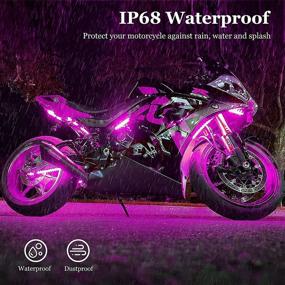 img 1 attached to 🏍️ Icicar 8pcs Motorcycle LED Light Kit App Control Music Mode RGB 16 Million Colors Waterproof Brake Light Function IP68 with Dual Remote Motorcycle Lights