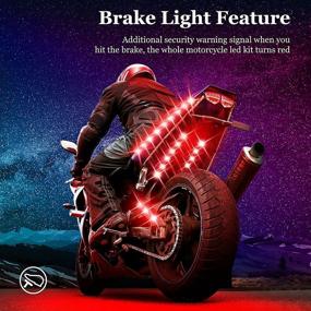 img 2 attached to 🏍️ Icicar 8pcs Motorcycle LED Light Kit App Control Music Mode RGB 16 Million Colors Waterproof Brake Light Function IP68 with Dual Remote Motorcycle Lights