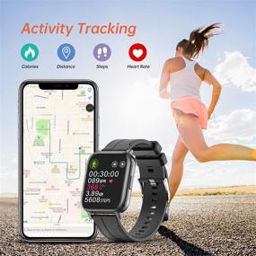 img 1 attached to Smart Watch for Women and Men, Aoeaoc Compatible with Android Phones and iPhone, Fitness Tracker with Sleep Tracker and Calories Counter, IP67 Waterproof Watches (Black)