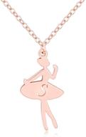 🩰 manzhen rose gold ballerina dancer recital gift ballet dance necklace with initial alphabet pendant for girls' jewelry logo