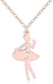 img 4 attached to 🩰 MANZHEN Rose Gold Ballerina Dancer Recital Gift Ballet Dance Necklace with Initial Alphabet Pendant for Girls' Jewelry