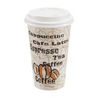 ☕️ amazon basics hot cups with café design lids - 16 oz (100-count): convenient and stylish disposable cups logo