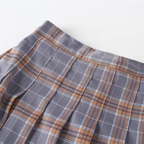 img 2 attached to 👗 Pleated Plaid Skirt for Little Big Girls and Women, High Waist Mini Skort for School and Tennis, Sizes 2T - 14 Years and 3XL