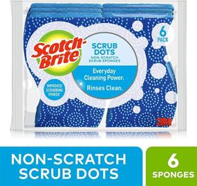 img 3 attached to 🧽 Scotch-Brite Scrub Dots Non-Scratch Scrub Sponge, Ideal for Dish Washing and Kitchen Use, Pack of 6 Sponges